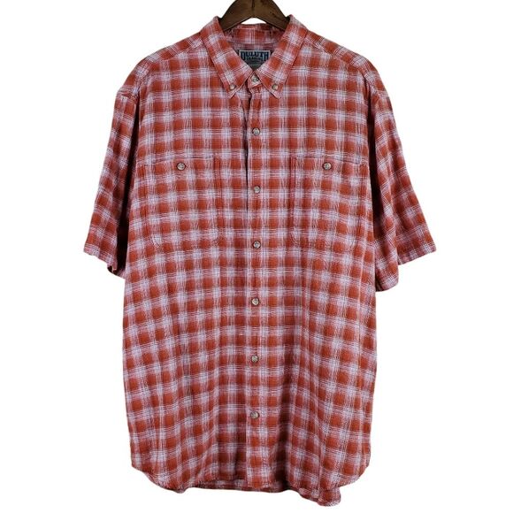 DULUTH TRADING Hemp and Organic Cotton Blend Plaid Pattern Button-Up Shirt - Picture 1 of 5